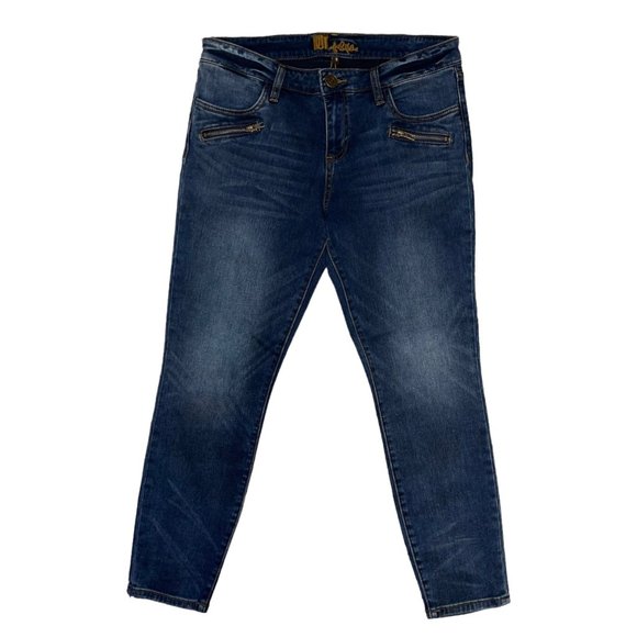 Kut From the Kloth Boyfriend Jeans Womens 8 26 Dark Wash Zipper Pockets Logo - Picture 2 of 8